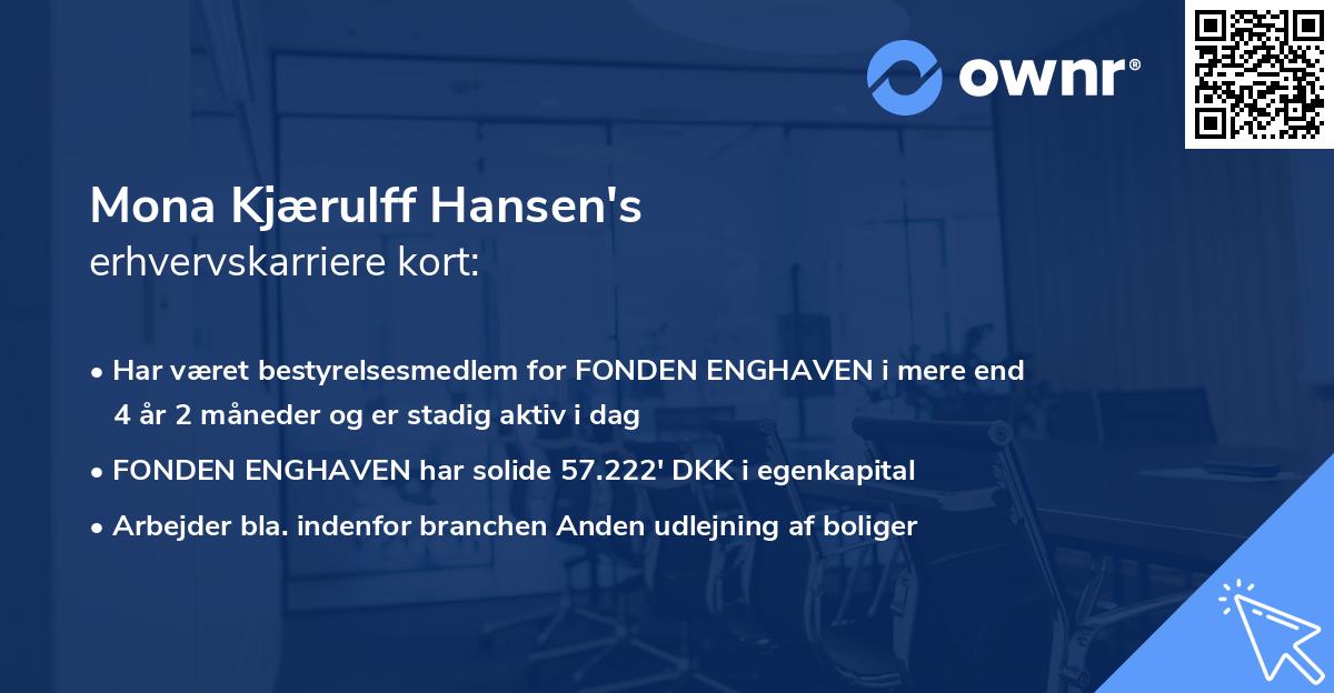 Mona Kjærulff Hansen's erhvervskarriere kort