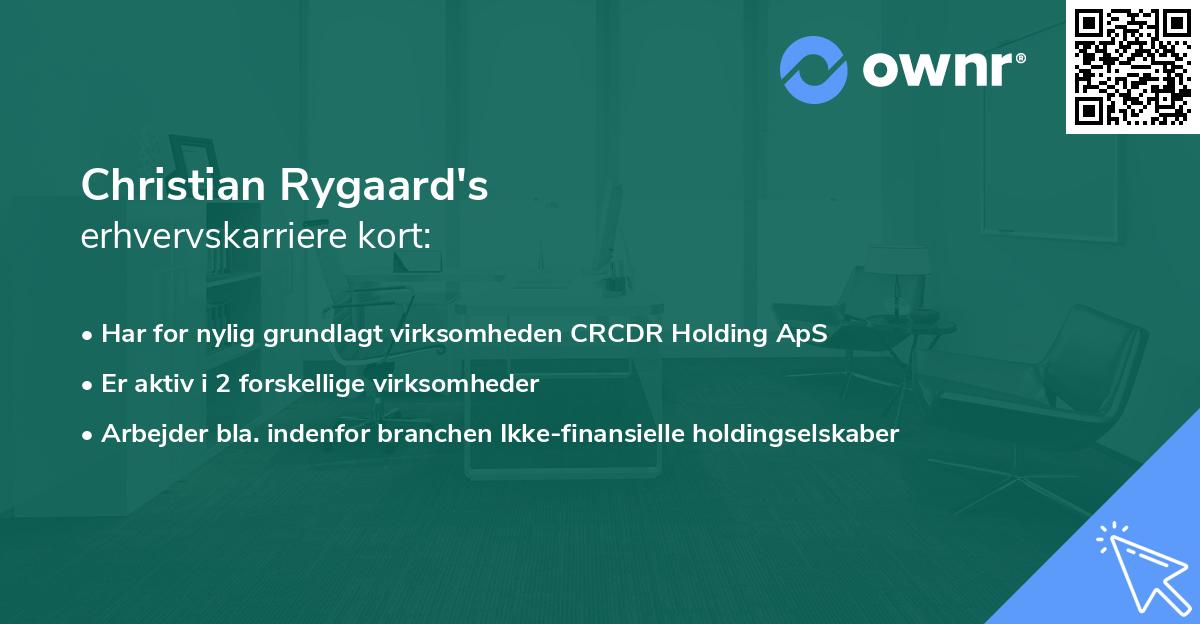 Christian Rygaard's erhvervskarriere kort