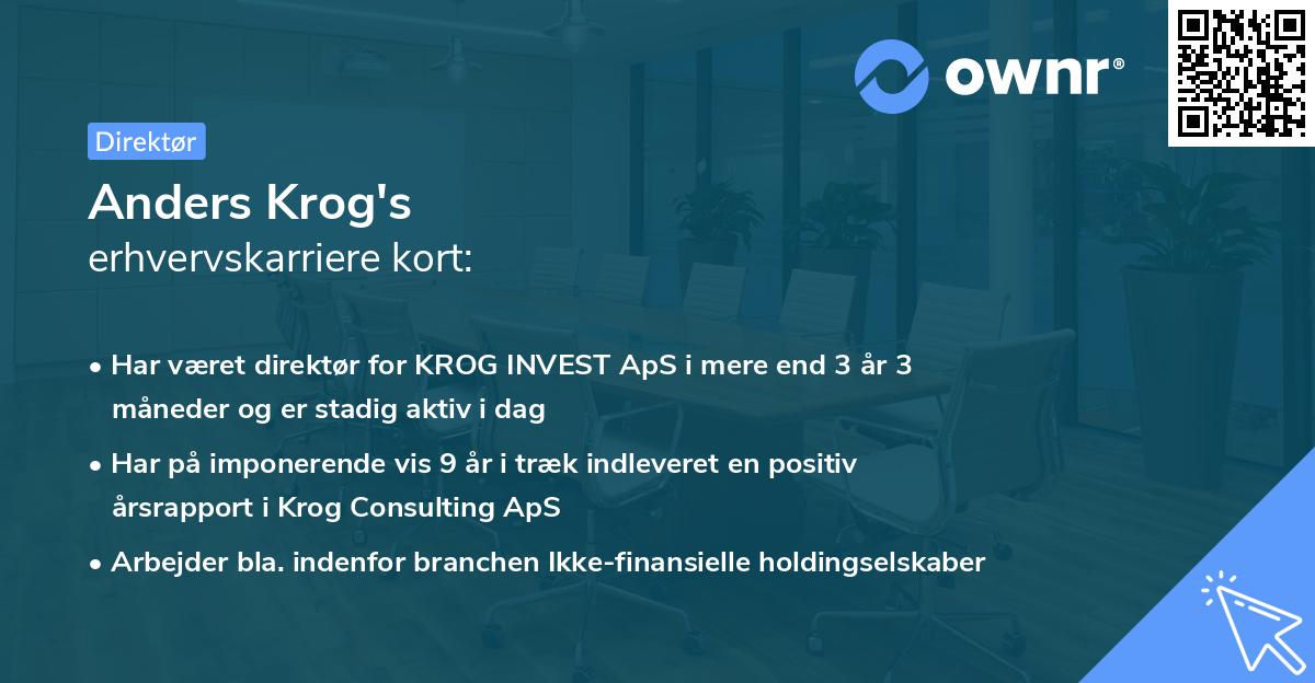 Anders Krog's erhvervskarriere kort