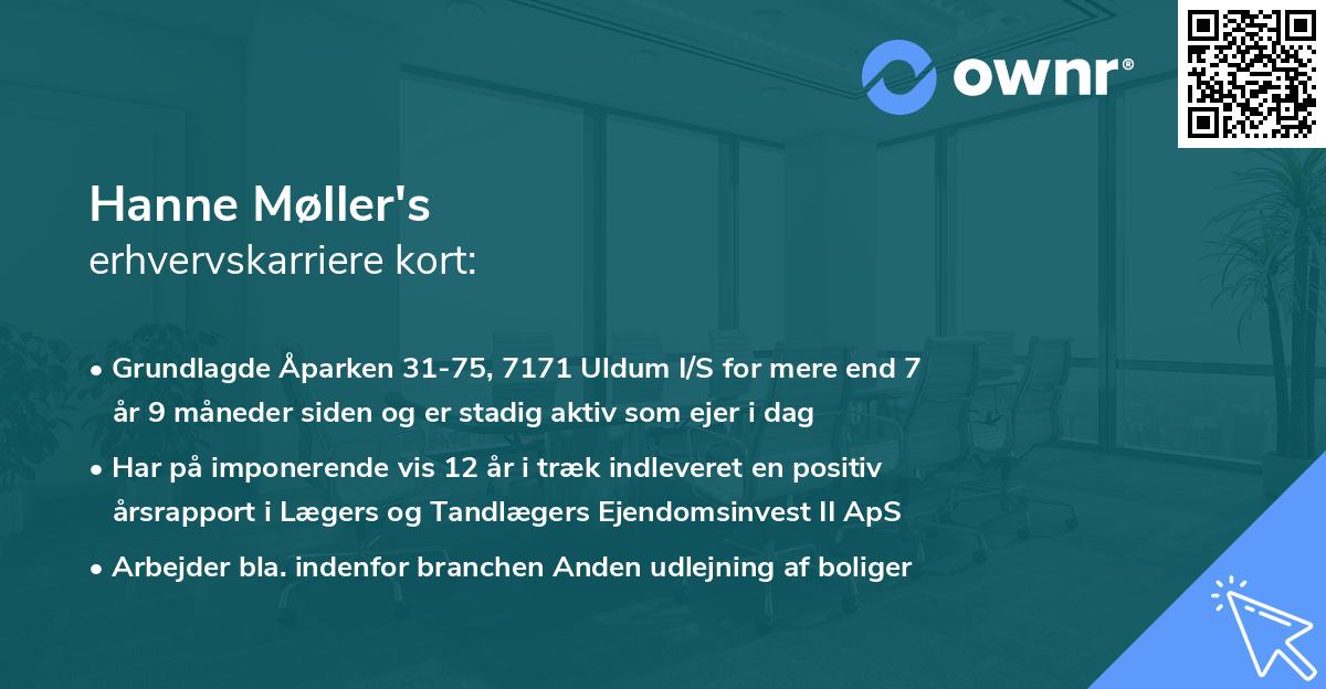 Hanne Møller's erhvervskarriere kort