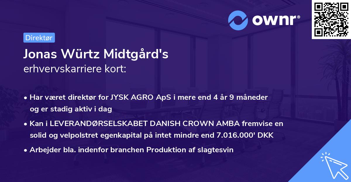 Jonas Würtz Midtgård's erhvervskarriere kort