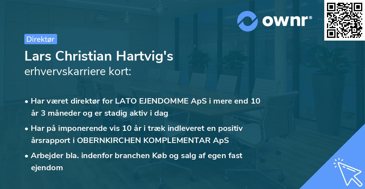 Lars Christian Hartvig's erhvervskarriere kort