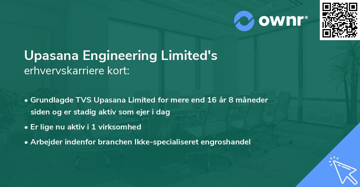 Upasana Engineering Limited's erhvervskarriere kort