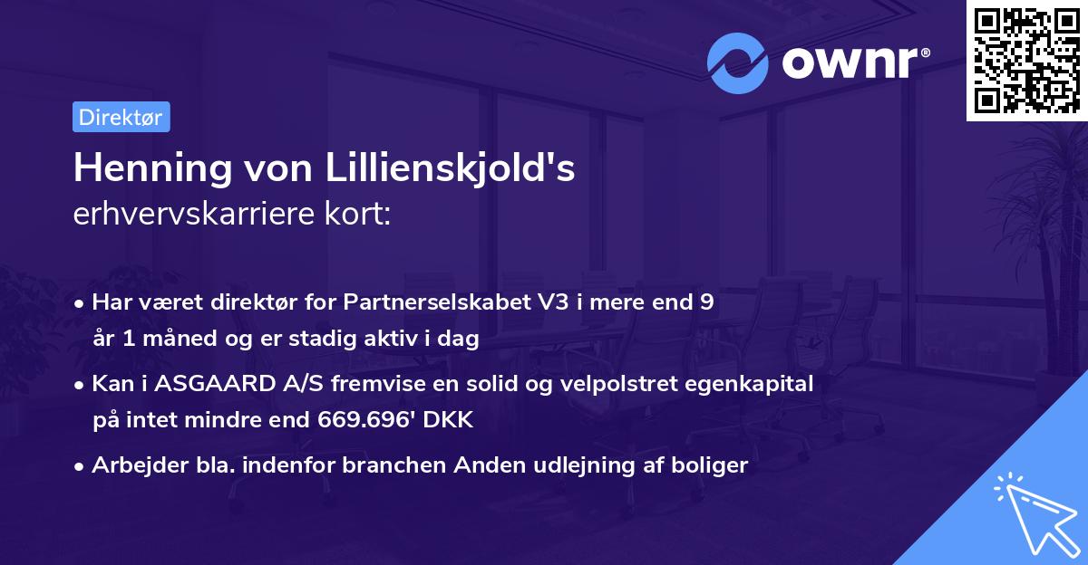 Henning von Lillienskjold's erhvervskarriere kort