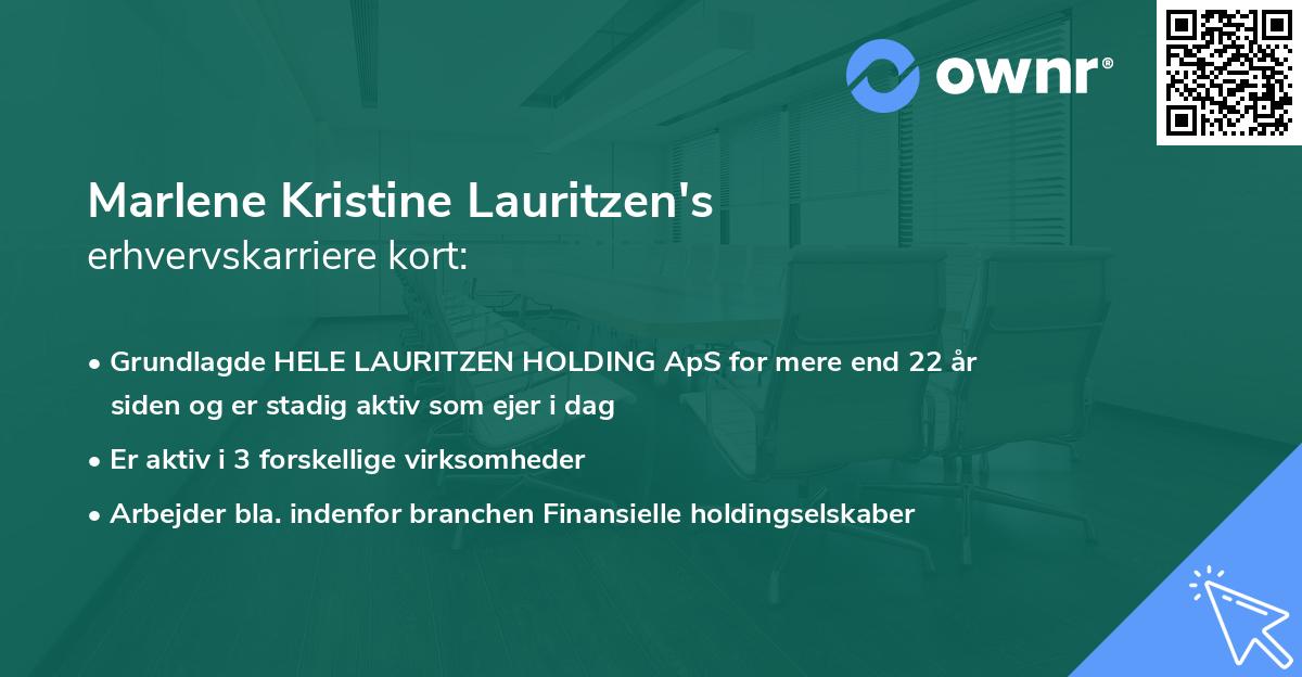 Marlene Kristine Lauritzen's erhvervskarriere kort