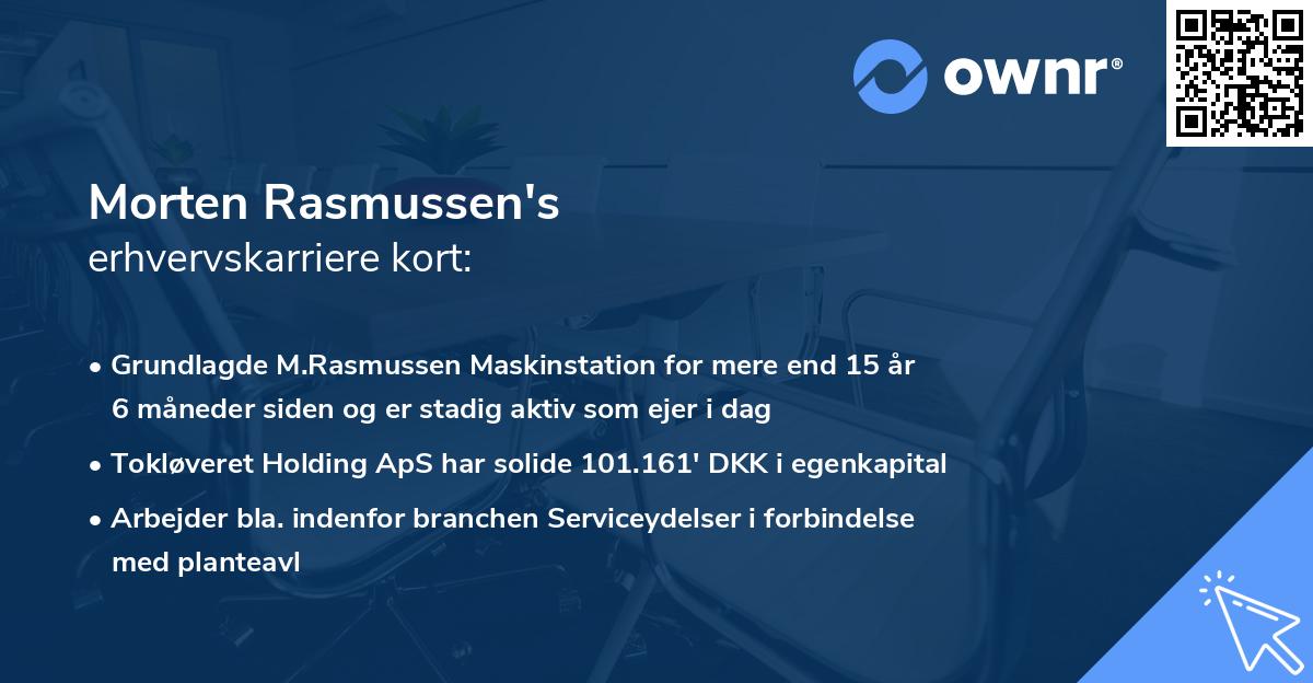 Morten Rasmussen's erhvervskarriere kort