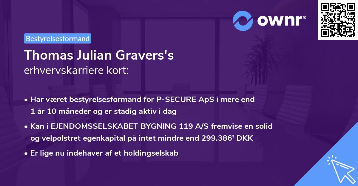 Thomas Julian Gravers's erhvervskarriere kort