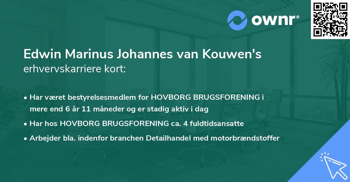 Edwin Marinus Johannes van Kouwen's erhvervskarriere kort