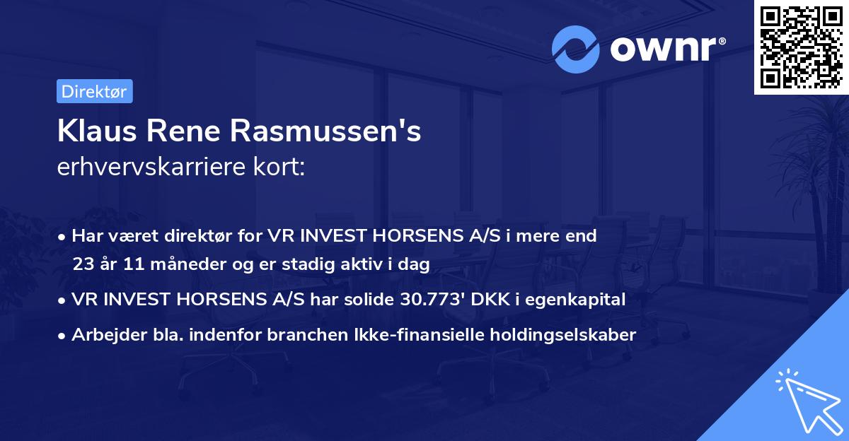Klaus Rene Rasmussen's erhvervskarriere kort