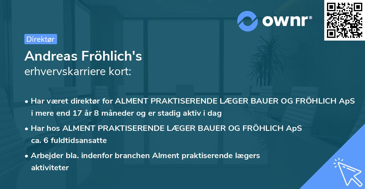 Andreas Fröhlich's erhvervskarriere kort