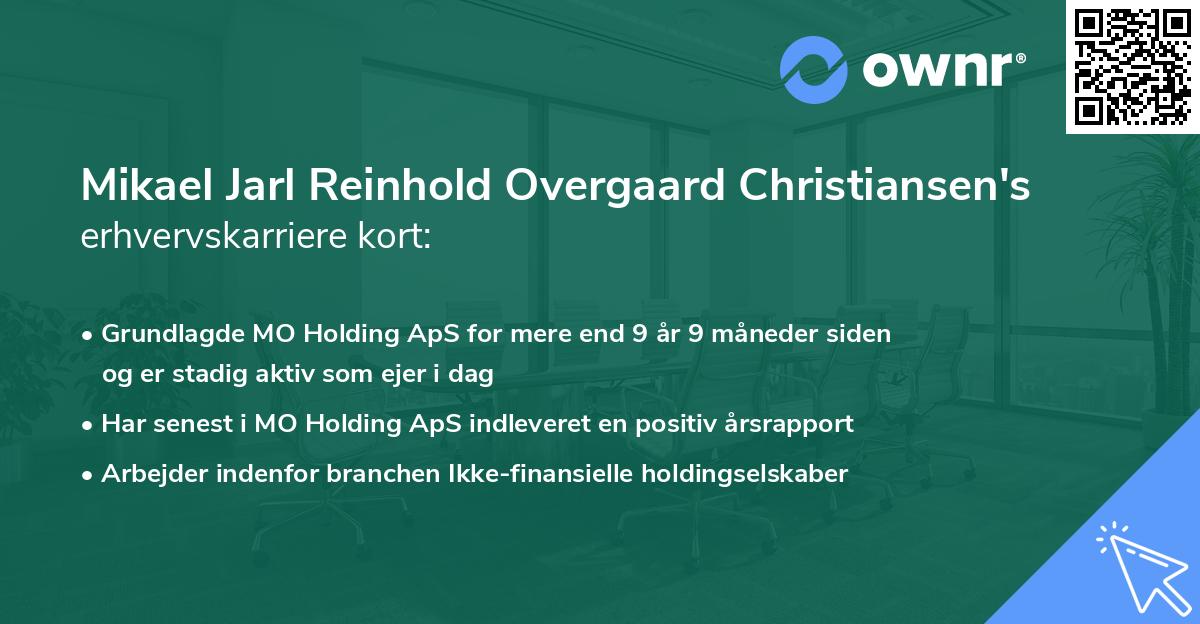 Mikael Jarl Reinhold Overgaard Christiansen's erhvervskarriere kort