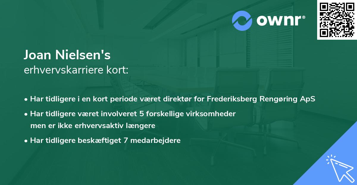 Joan Nielsen's erhvervskarriere kort