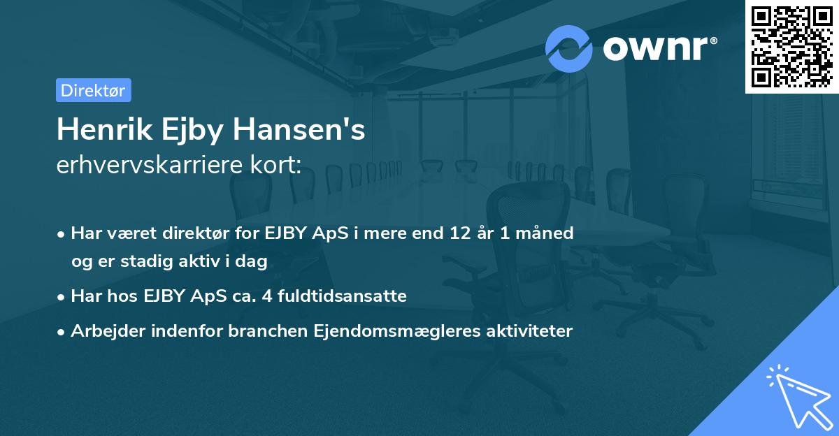 Henrik Ejby Hansen's erhvervskarriere kort