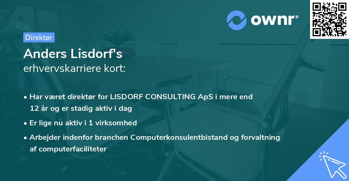 Anders Lisdorf's erhvervskarriere kort