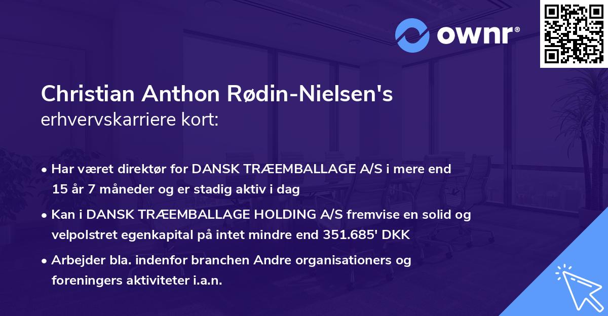Christian Anthon Rødin-Nielsen's erhvervskarriere kort