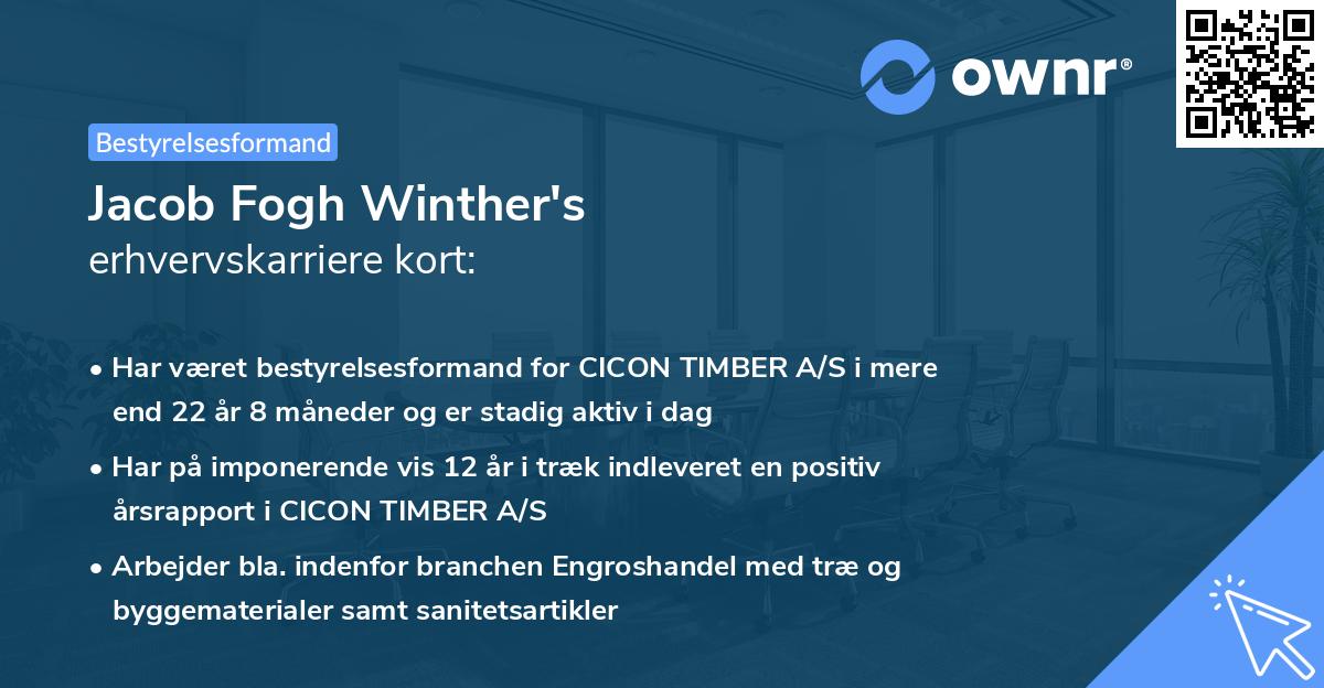 Jacob Fogh Winther's erhvervskarriere kort