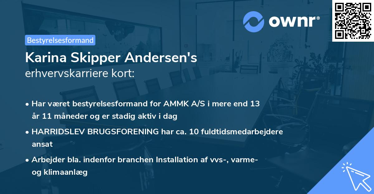 Karina Skipper Andersen's erhvervskarriere kort