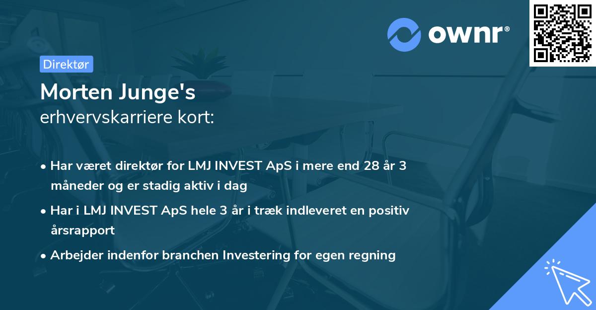 Morten Junge's erhvervskarriere kort