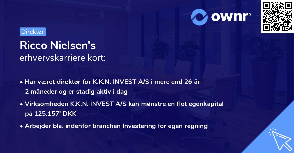 Ricco Nielsen's erhvervskarriere kort