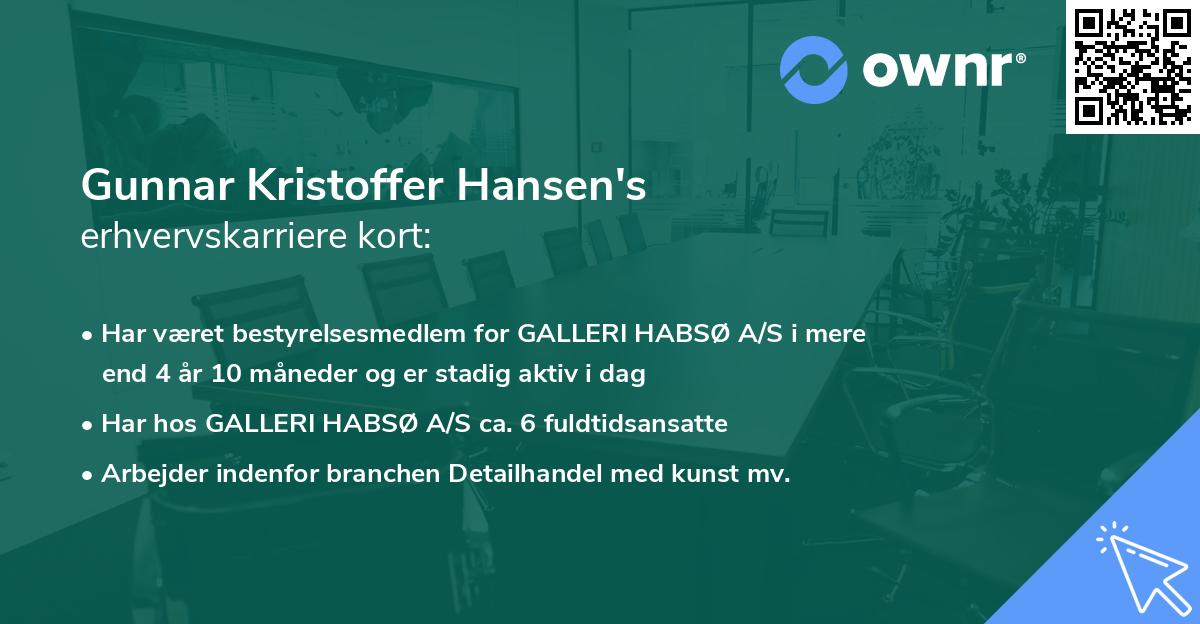 Gunnar Kristoffer Hansen's erhvervskarriere kort