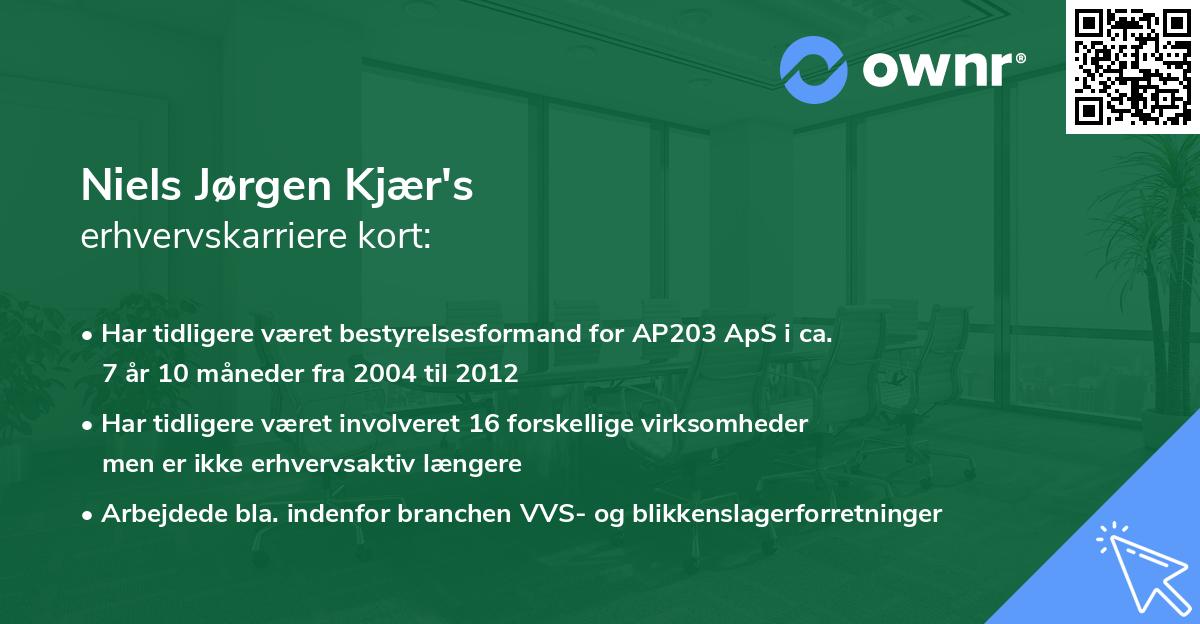 Niels Jørgen Kjær's erhvervskarriere kort