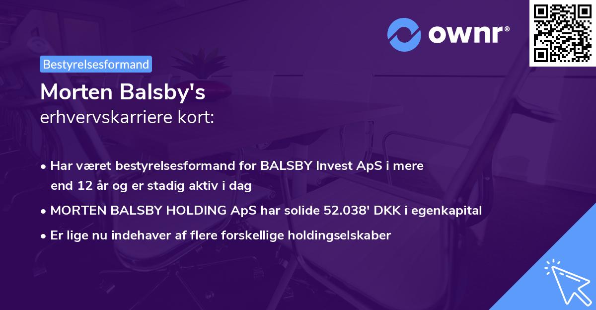 Morten Balsby's erhvervskarriere kort