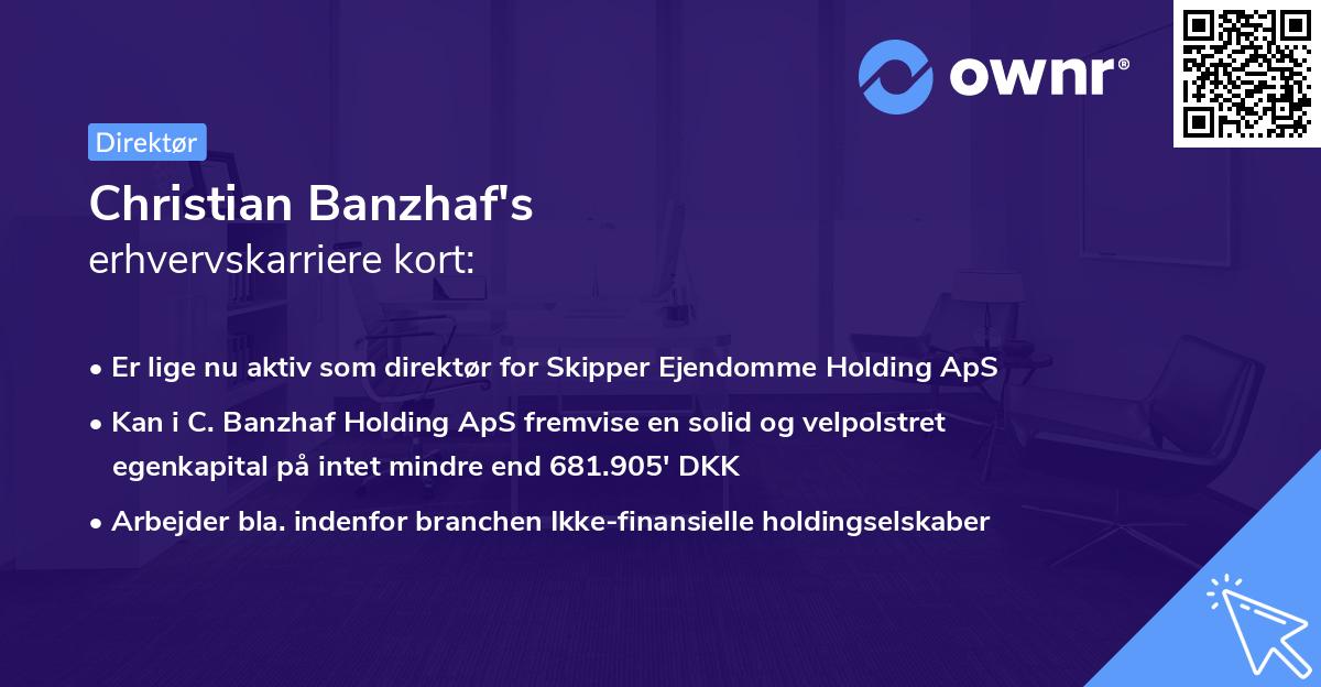 Christian Banzhaf's erhvervskarriere kort