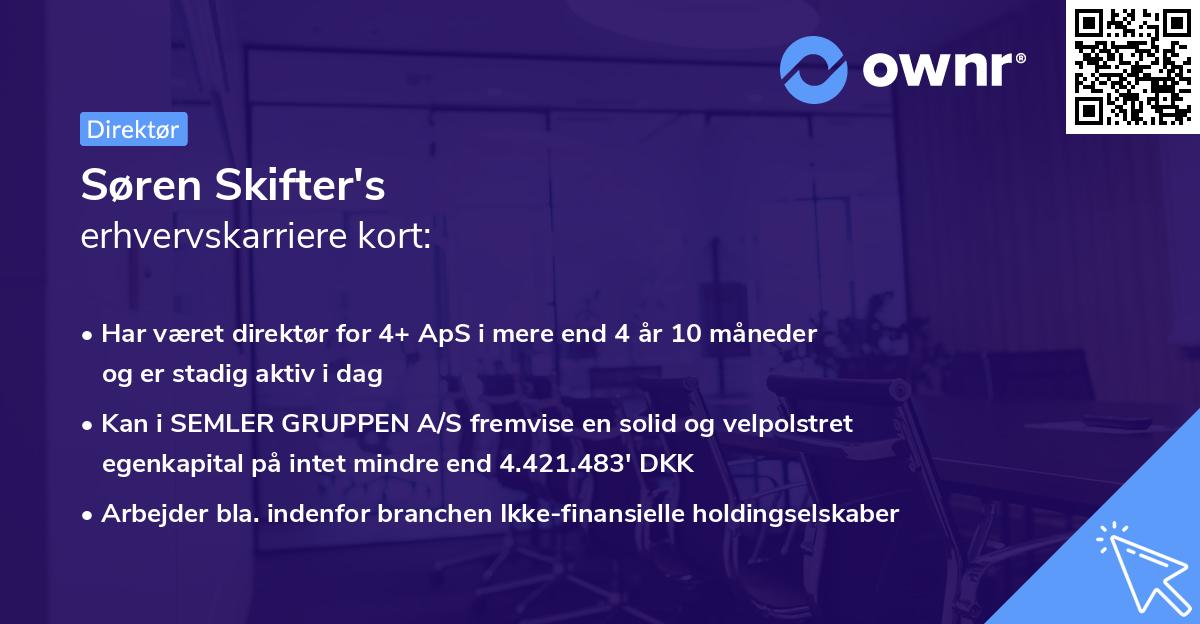 Søren Skifter's erhvervskarriere kort