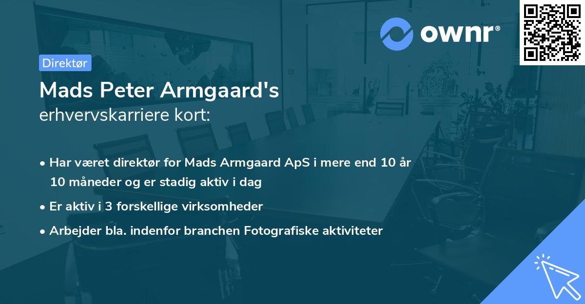 Mads Peter Armgaard's erhvervskarriere kort