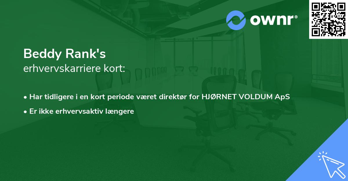 Beddy Rank's erhvervskarriere kort
