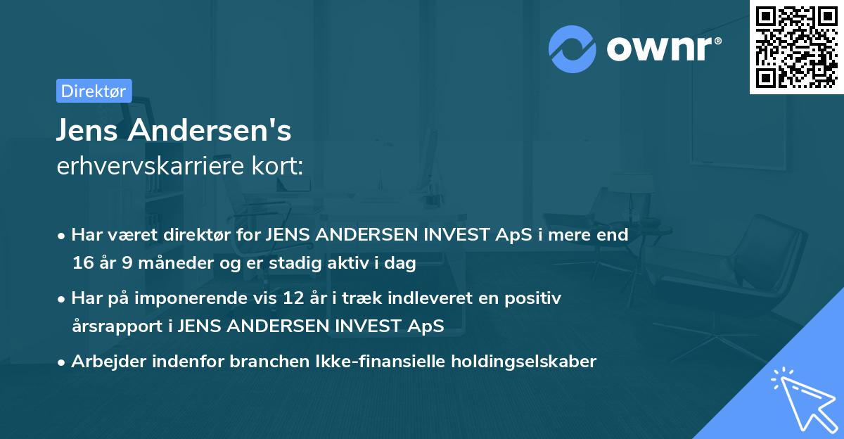 Jens Andersen's erhvervskarriere kort