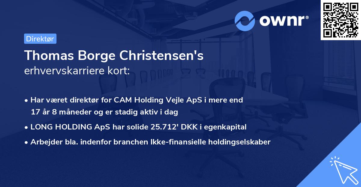 Thomas Borge Christensen's erhvervskarriere kort