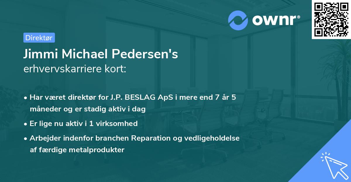 Jimmi Michael Pedersen's erhvervskarriere kort