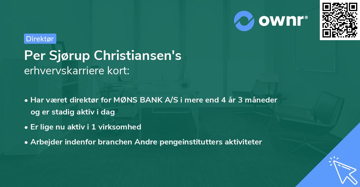 Per Sjørup Christiansen's erhvervskarriere kort