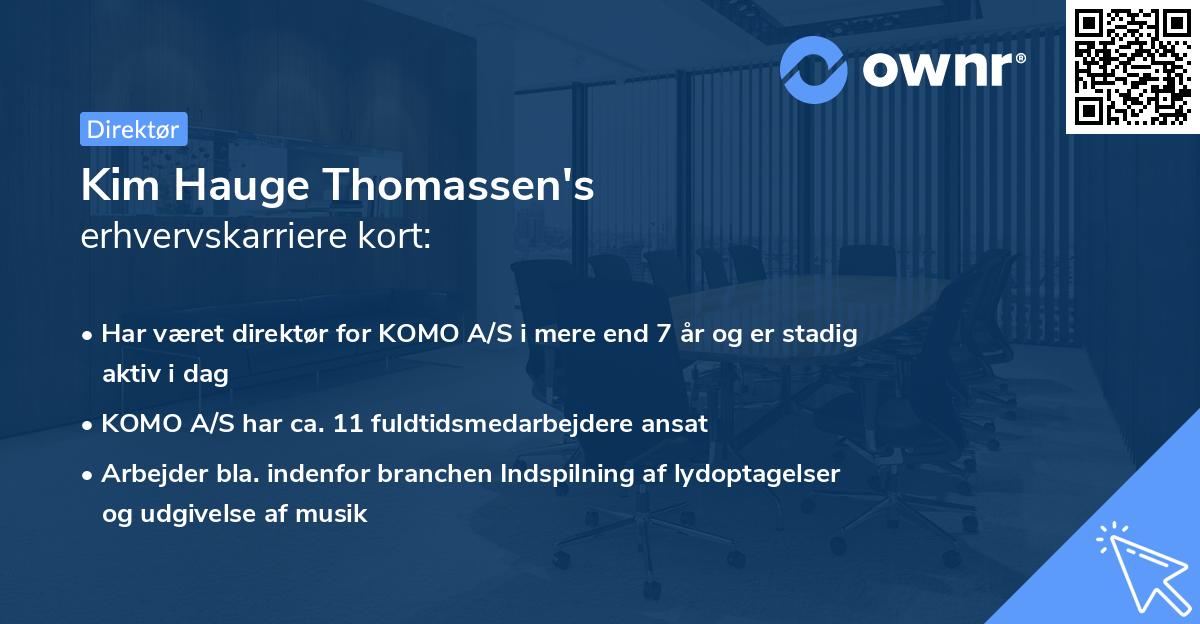 Kim Hauge Thomassen's erhvervskarriere kort