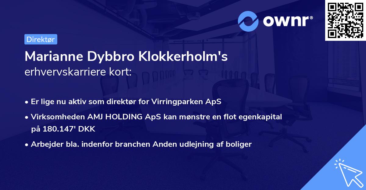 Marianne Dybbro Klokkerholm's erhvervskarriere kort