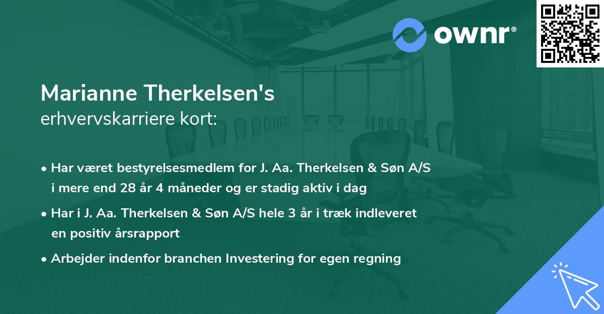 Marianne Therkelsen's erhvervskarriere kort