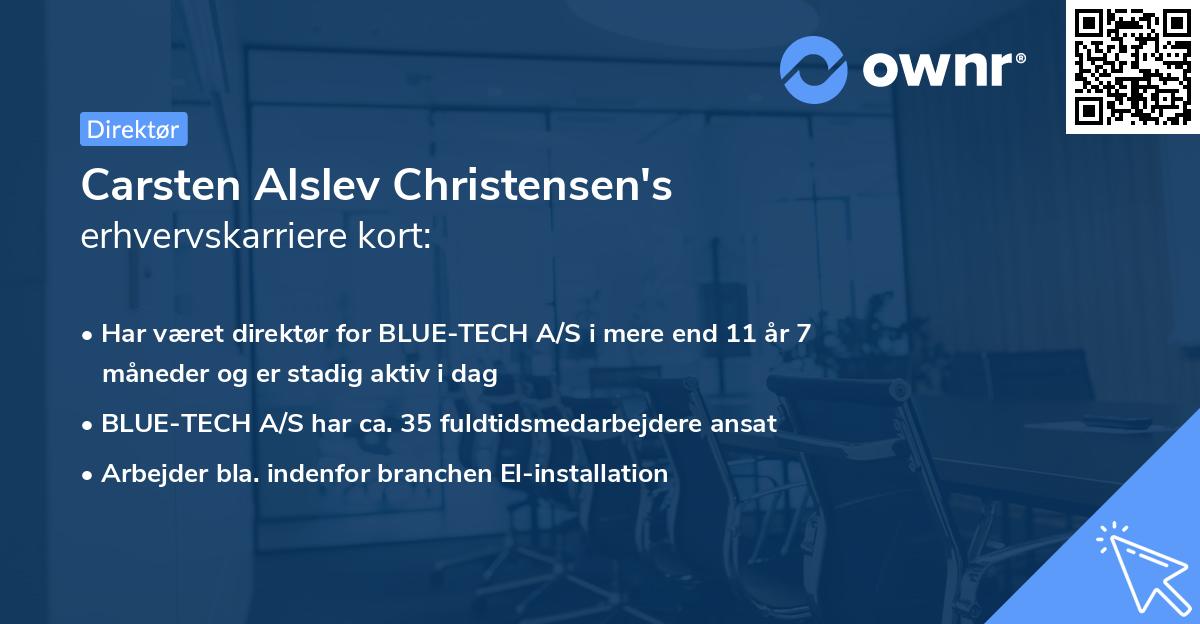 Carsten Alslev Christensen's erhvervskarriere kort