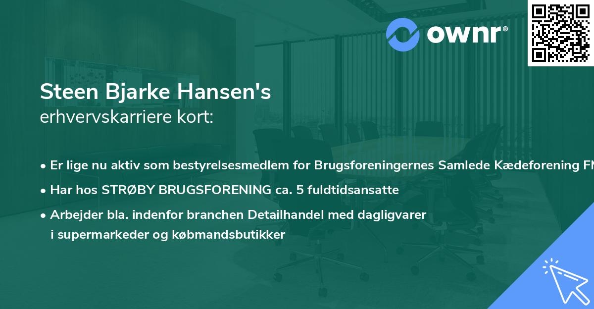 Steen Bjarke Hansen's erhvervskarriere kort