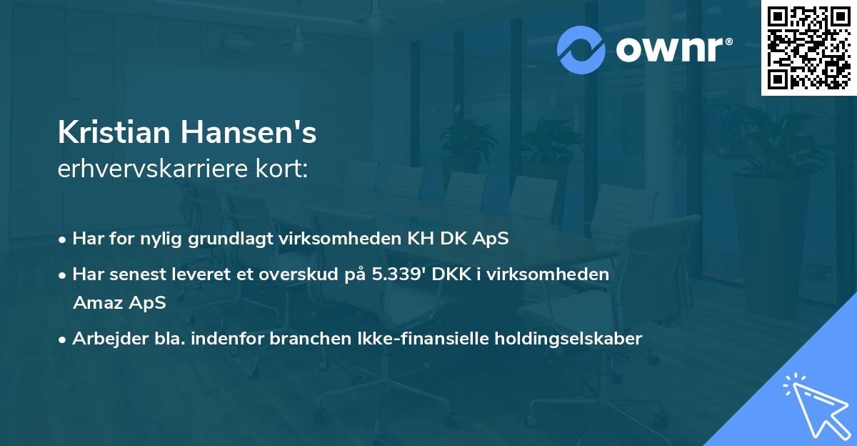 Kristian Hansen's erhvervskarriere kort