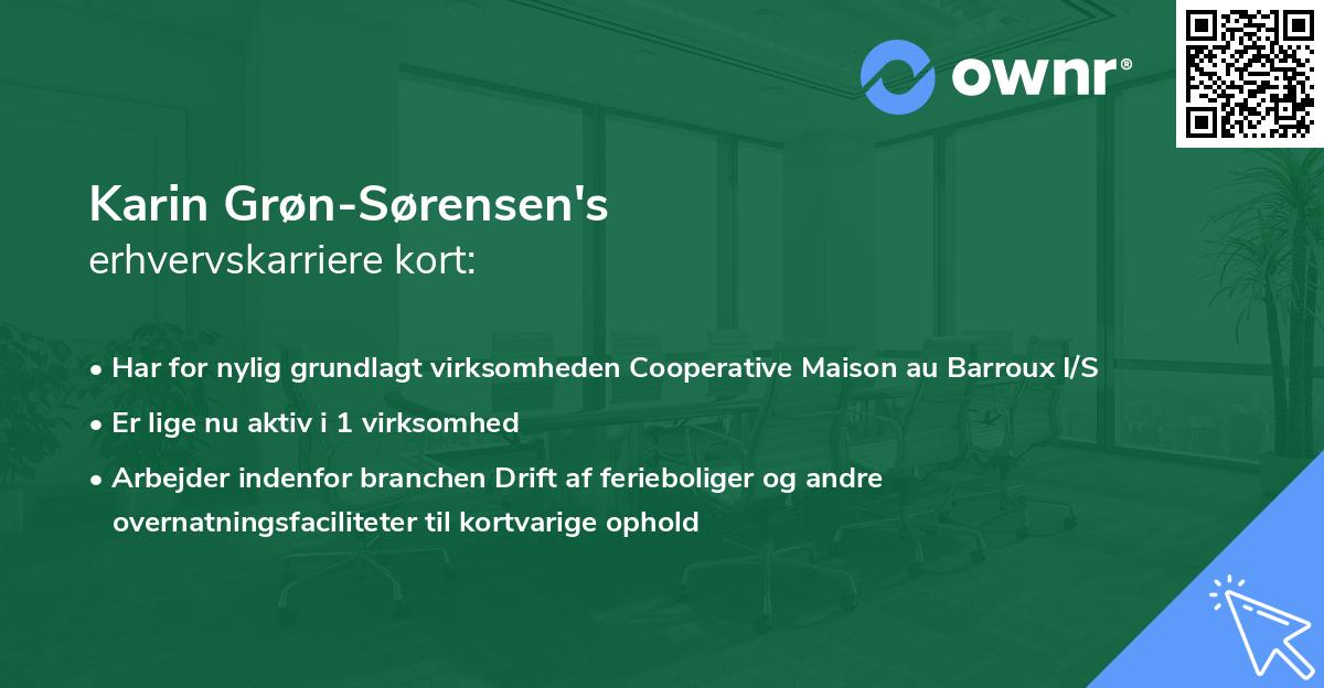 Karin Grøn-Sørensen's erhvervskarriere kort