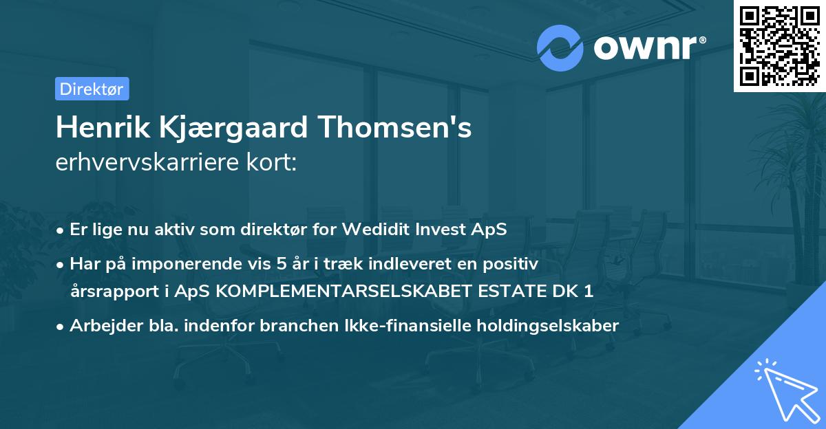 Henrik Kjærgaard Thomsen's erhvervskarriere kort