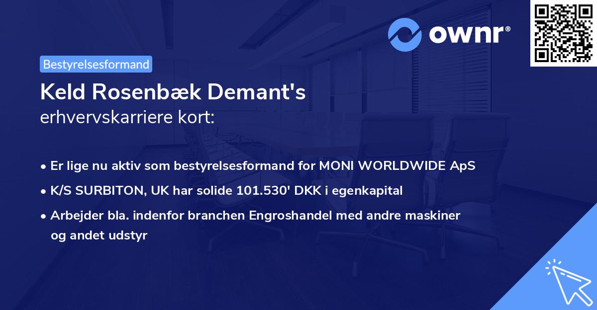 Keld Rosenbæk Demant's erhvervskarriere kort