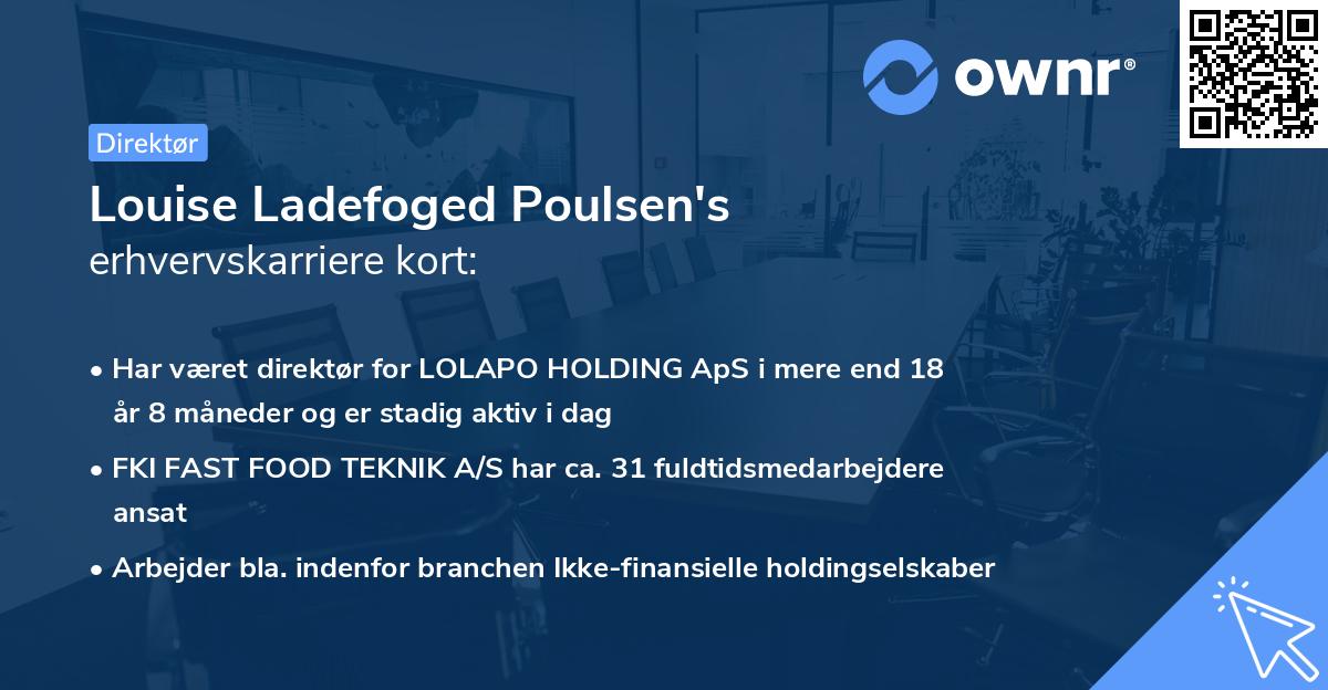 Louise Ladefoged Poulsen's erhvervskarriere kort