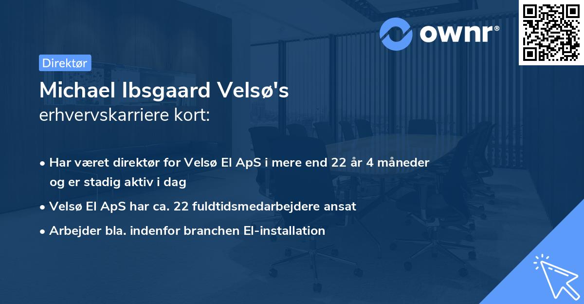 Michael Ibsgaard Velsø's erhvervskarriere kort