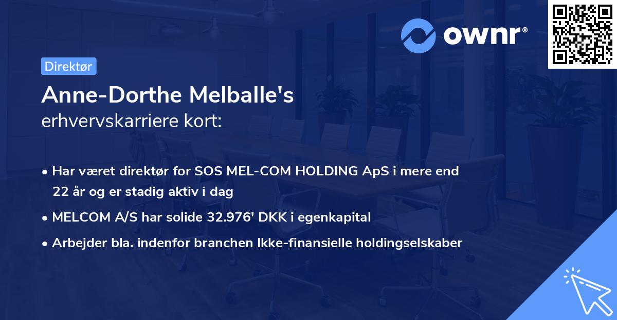 Anne-Dorthe Melballe's erhvervskarriere kort