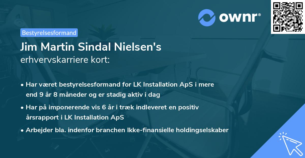Jim Martin Sindal Nielsen's erhvervskarriere kort