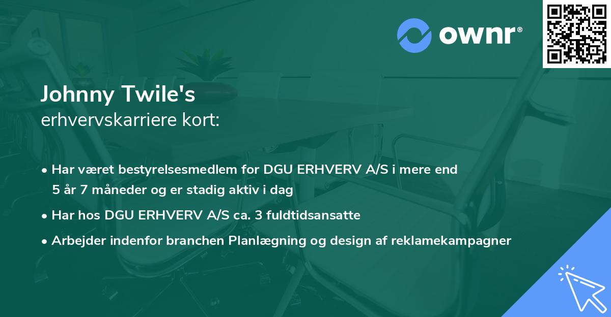 Johnny Twile's erhvervskarriere kort