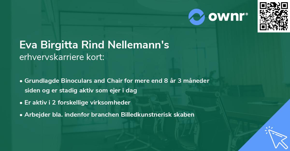 Eva Birgitta Rind Nellemann's erhvervskarriere kort
