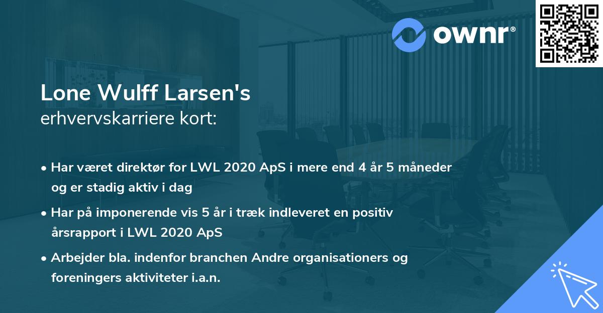 Lone Wulff Larsen's erhvervskarriere kort